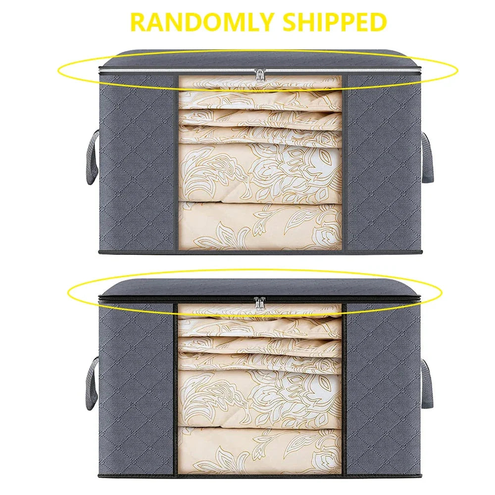 Large Capacity Foldable Clothes Storage Bag – Blanket & Closet Organizer
