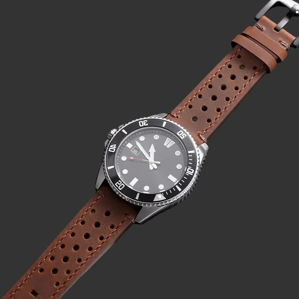 OnePlus Watch Band Quick Release Leather Strap Vintage Brown Wristband