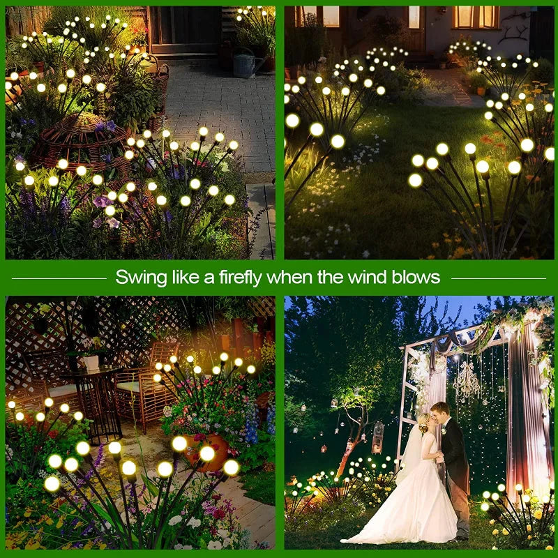 12Pack Solar LED Starburst Firefly Lights – IP66 Waterproof Garden & Lawn Decoration