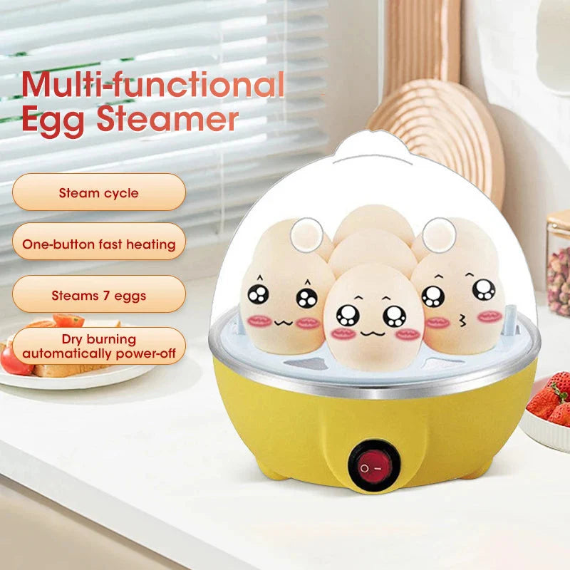 Egg Cooker with Automatic Power-Off – 7-Egg Multi-Functional Steamer for Boiled Eggs & Breakfast Dishes