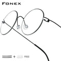 FONEX Screwless Round Eyeglasses – Titanium Alloy Frame for Men & Women