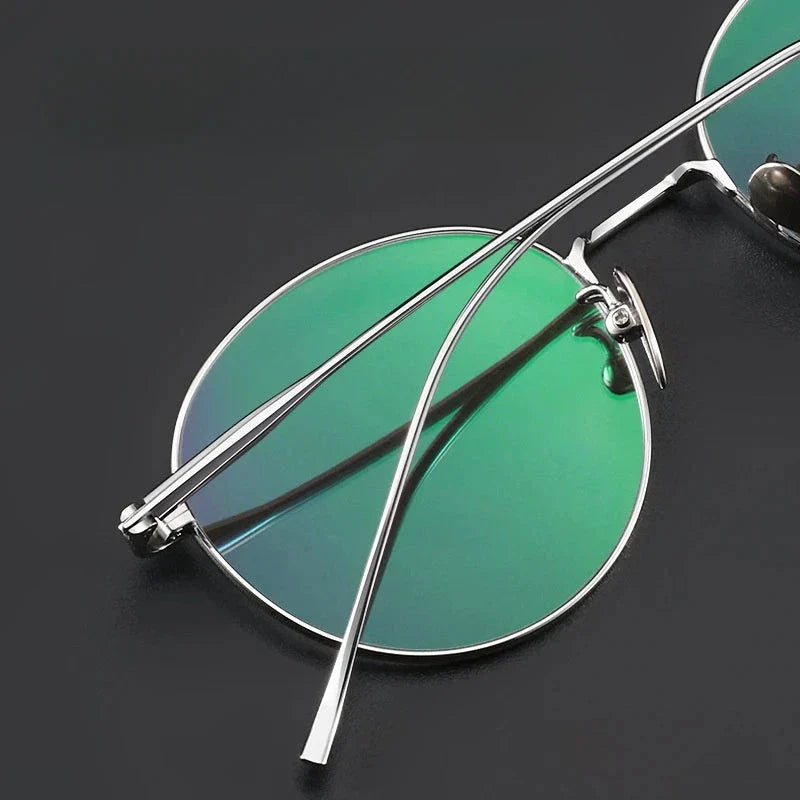 FIRADA Vintage Round Eyeglasses – Titanium Luxury Frame for Men & Women