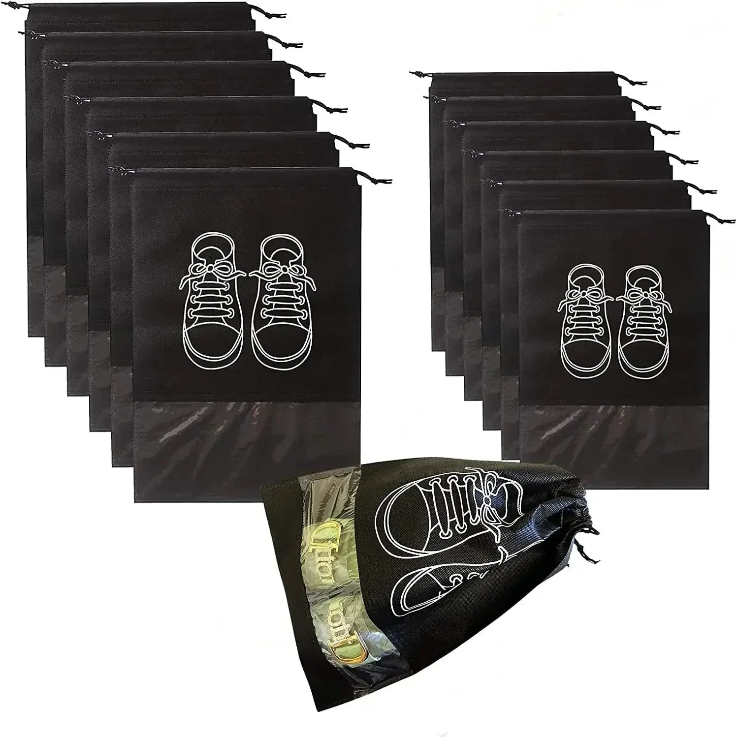 5PCS Travel Shoe Storage Bags – Waterproof Non-Woven Large Capacity