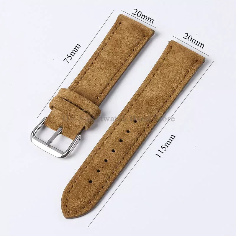Polar Suede Leather Watch Strap For Polar Smartwatch - Handmade Quick Release