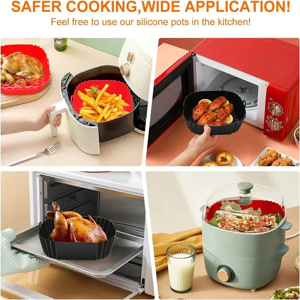 Reusable Silicone Airfryer Liner – Baking Tray & Fryer Accessory