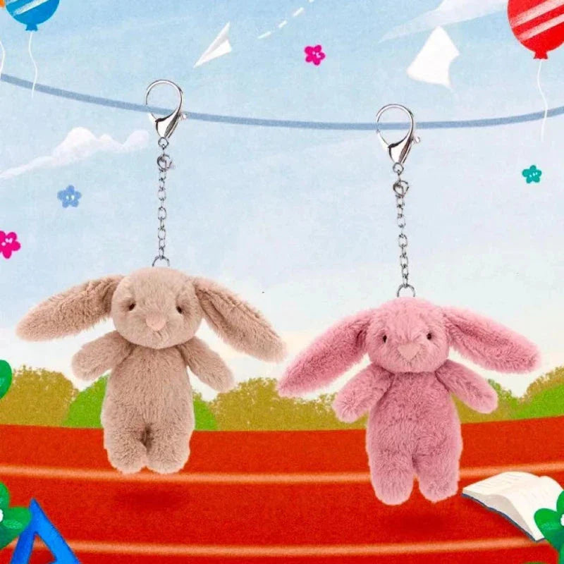 Cute Cartoon Rabbit Plush Keychain – Pompom Bag & Phone Pendant