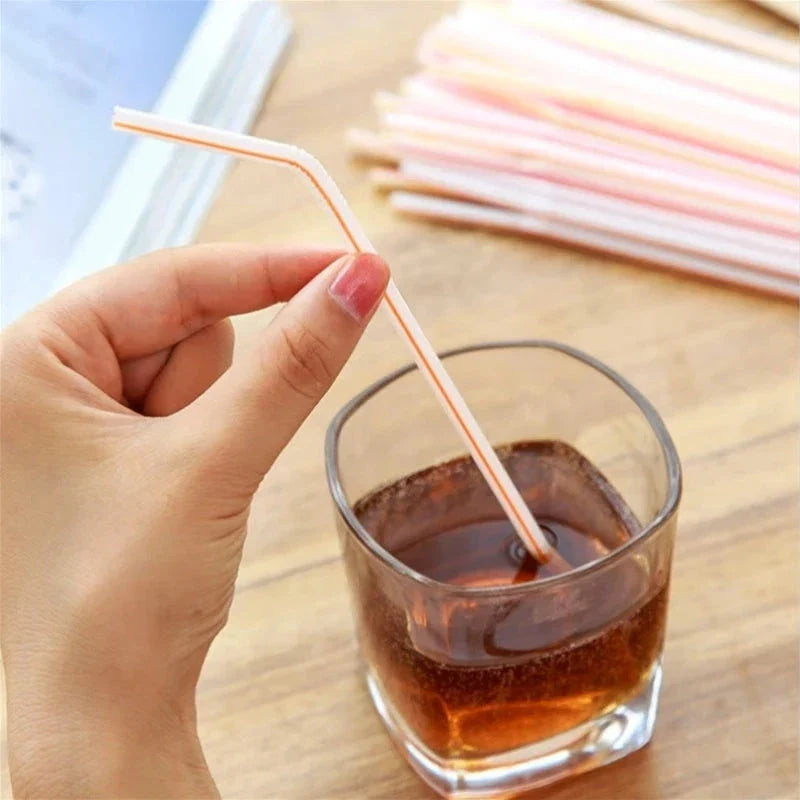 50-1000Pcs Multicolor Drinking Straws – Milk Tea & Party Supplies
