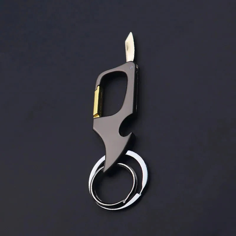 Men's Multifunctional Keychain Bottle Opener Anti-Lost Car Key Ring Creative Waist Hanging Design
