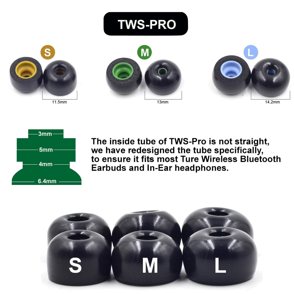 NNEIDS 6-Pack Memory Foam Earplugs For Tws Wireless Headsets