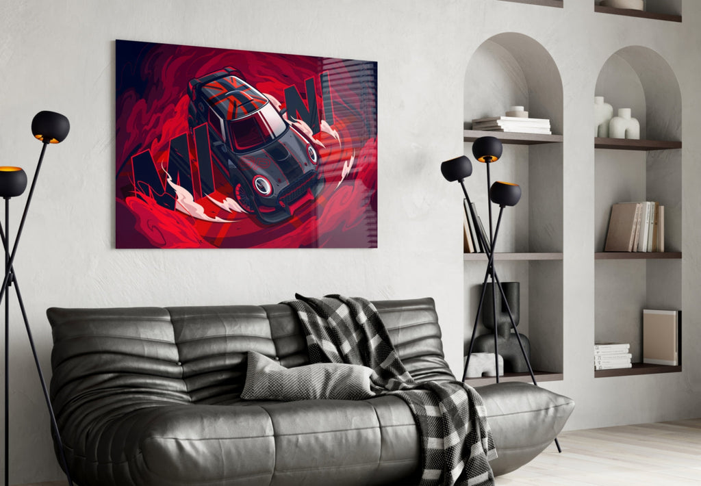 MINI Vortex of Speed Glass Wall Art || Designer Collection