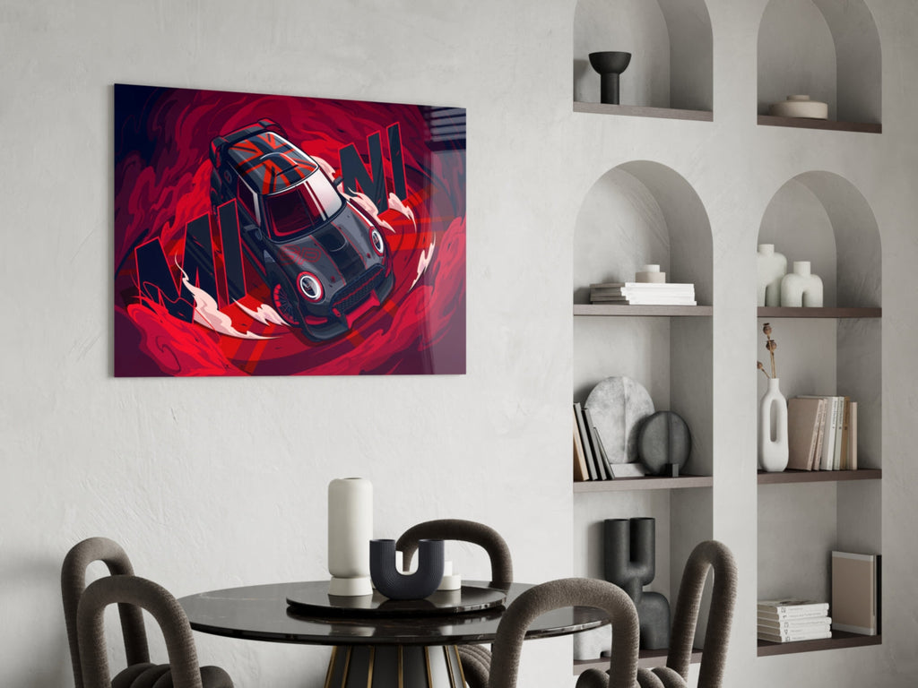 MINI Vortex of Speed Glass Wall Art || Designer Collection