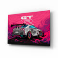 GT-R Pink Storm Glass Wall Art || Designer Collection