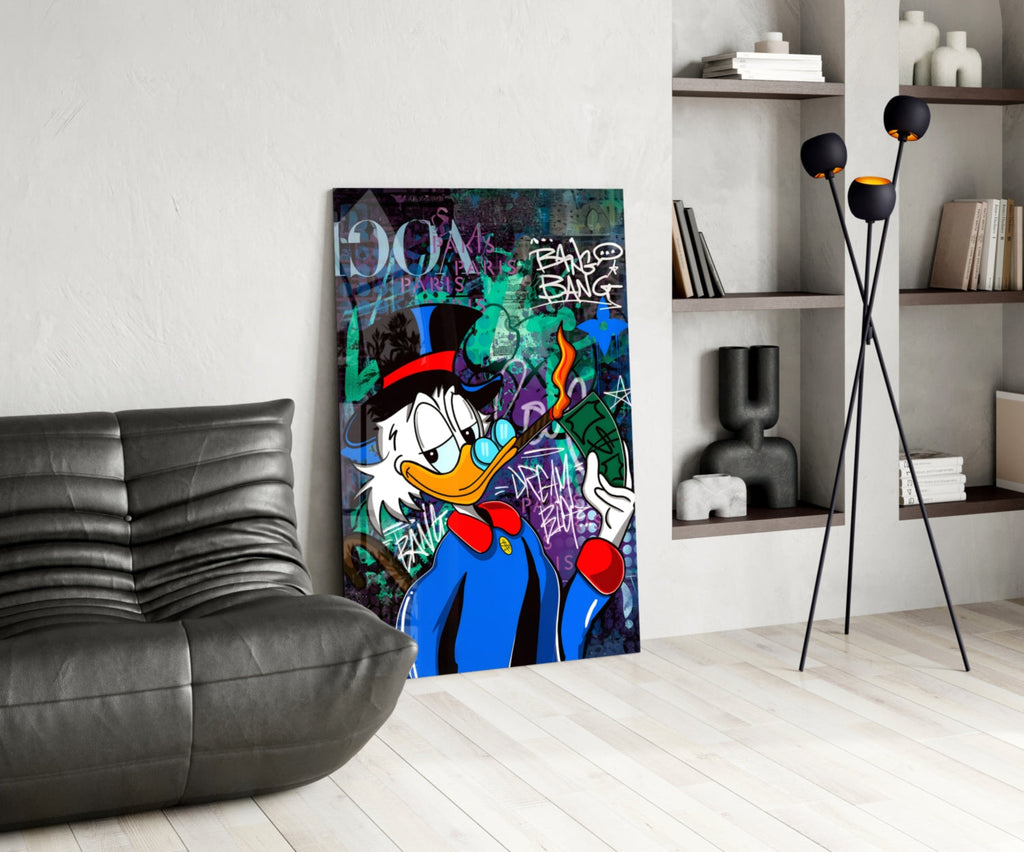 The Luxury Rebel Scrooge Glass Wall Art || Designer Collection