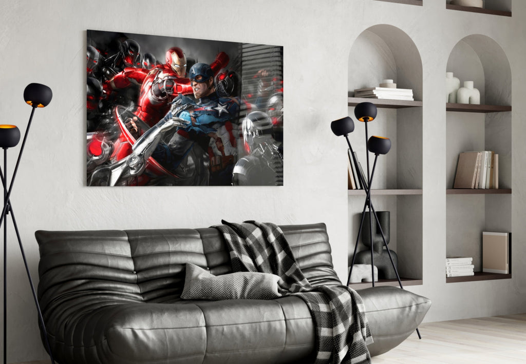 Avengers War Glass Wall Art || Designer Collection