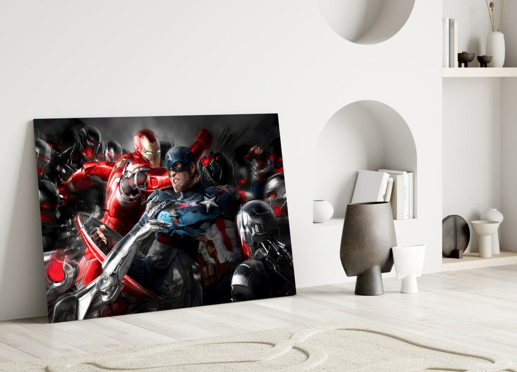 Avengers War Glass Wall Art || Designer Collection