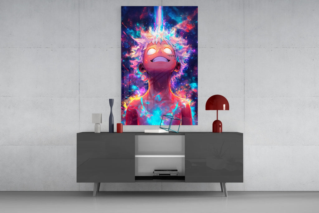 Cosmic Monkey D. Luffy Glass Wall Art || Designer Collection
