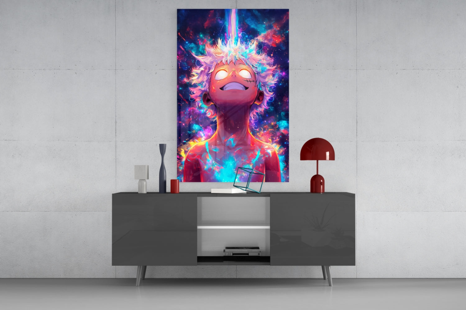 Cosmic Monkey D. Luffy Glass Wall Art || Designer Collection