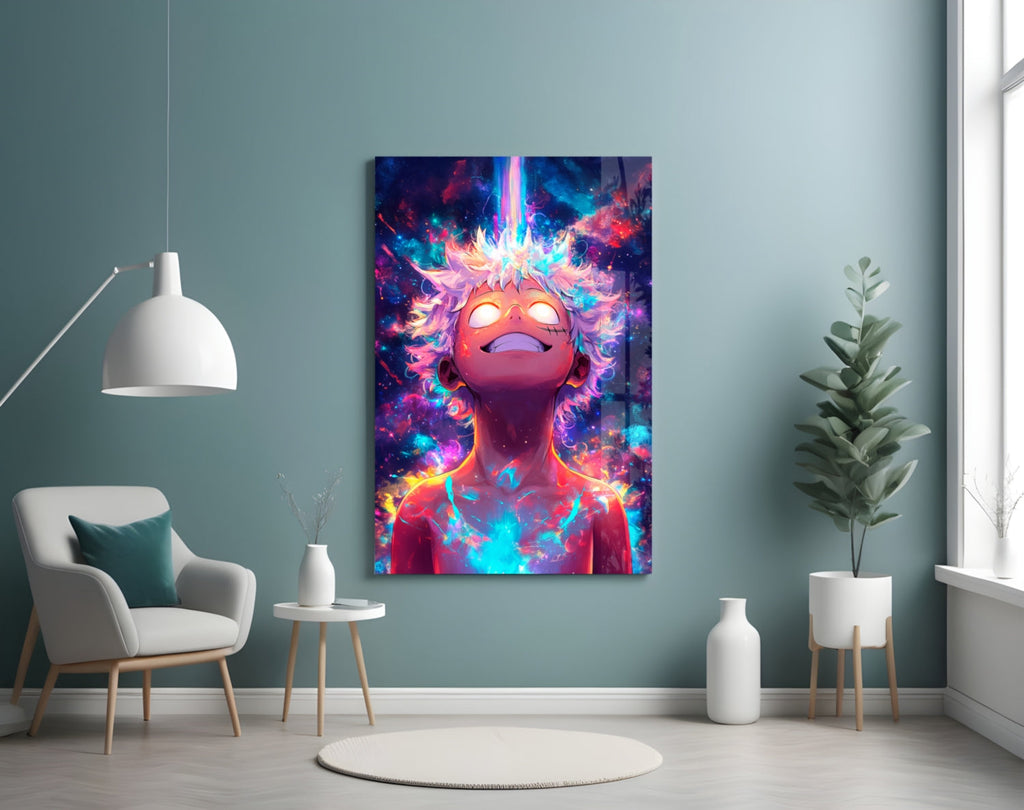 Cosmic Monkey D. Luffy Glass Wall Art || Designer Collection