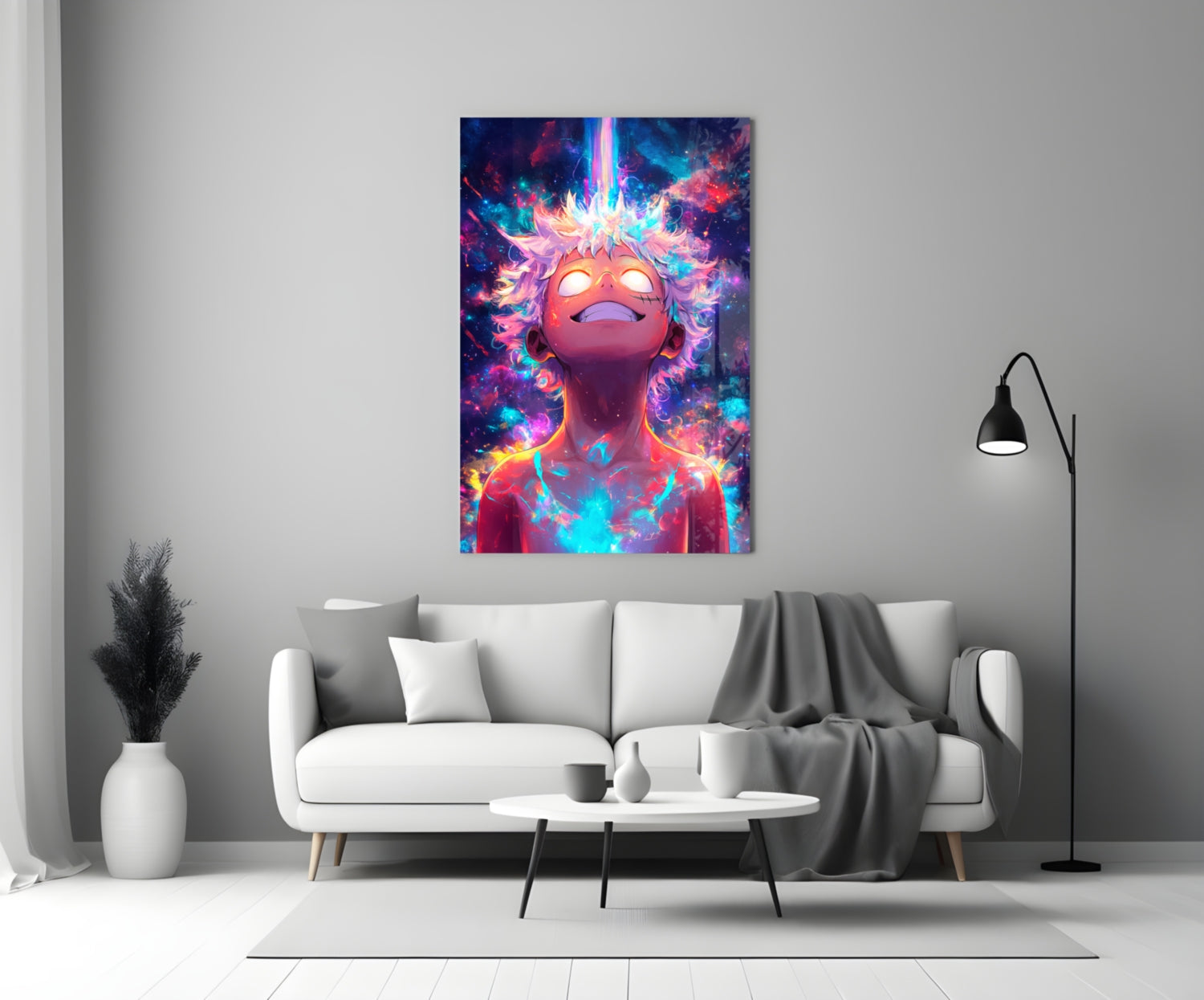 Cosmic Monkey D. Luffy Glass Wall Art || Designer Collection