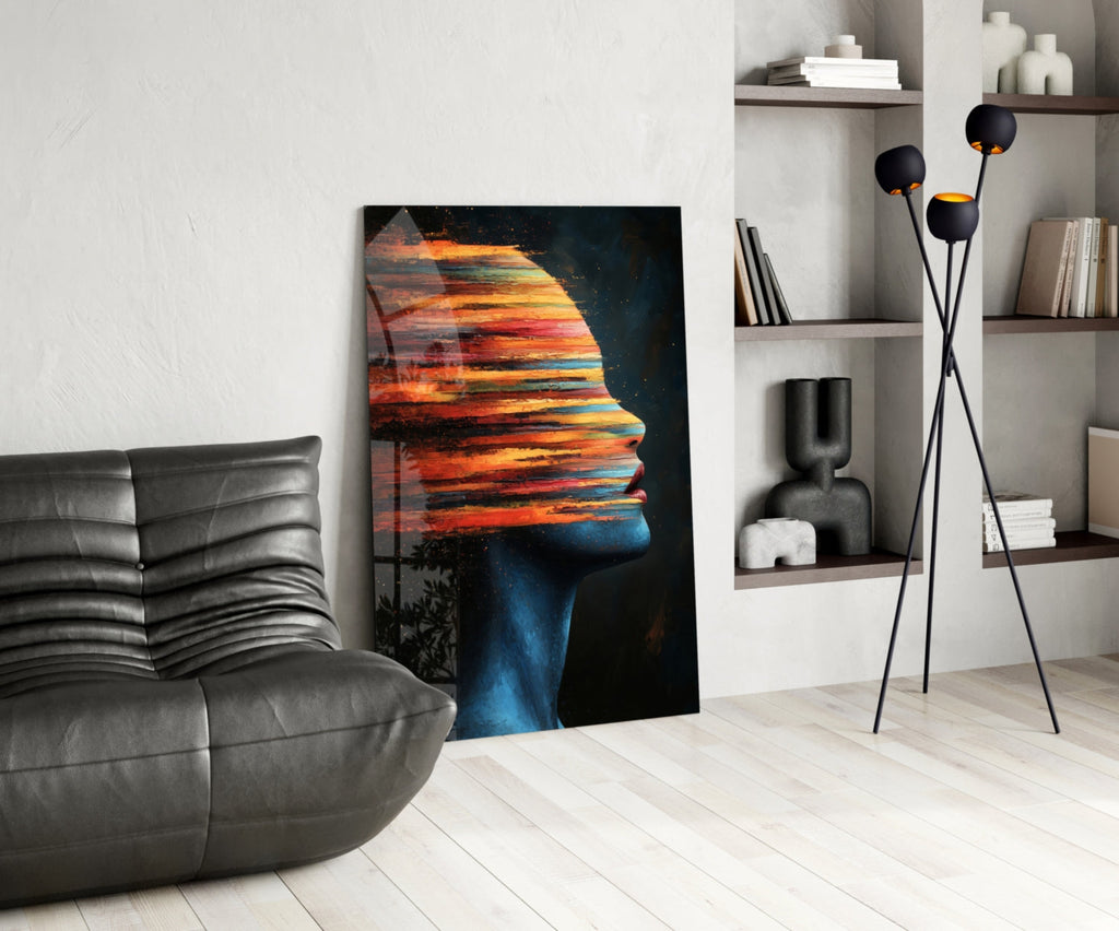 The Face of Colors Glass Wall Art || Designer Collection