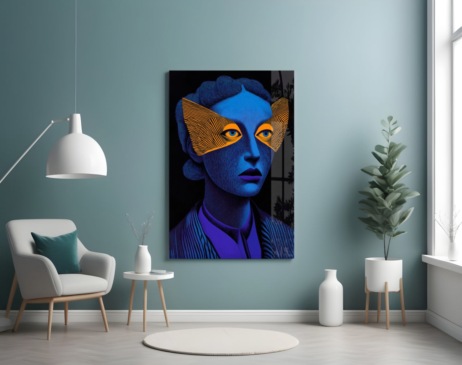 Striped Look Glass Wall Art || Designer Collection