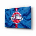 The fluctuating Detroit Pistons Glass Wall Art || Designer Collection