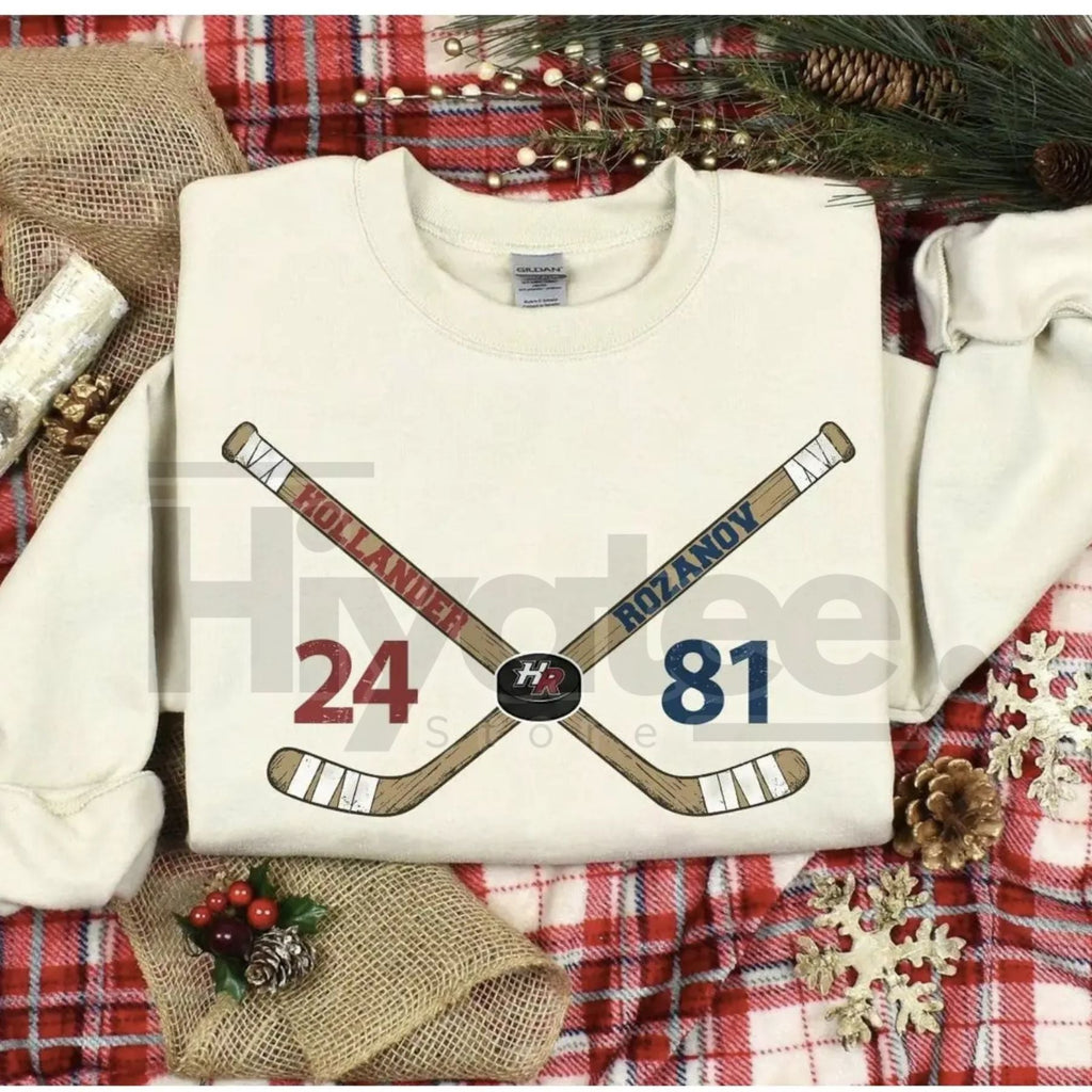 Team Hollanov Embroidered Sweatshirt: Hollander Rozanov Hockey Romance LGBT Tee