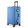 NNEDSZ Aluminum Alloy Hard-Shell Suitcase with TSA Lock -20" Spinner Luggage in Blue