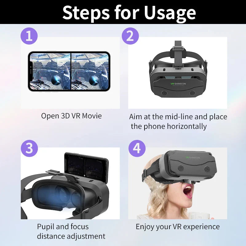 NNEOBA 3D VR Glasses with Smart Goggles for Smartphones