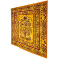 Yellow Tree Of Life Peacock Tapestry Indian Wall Art