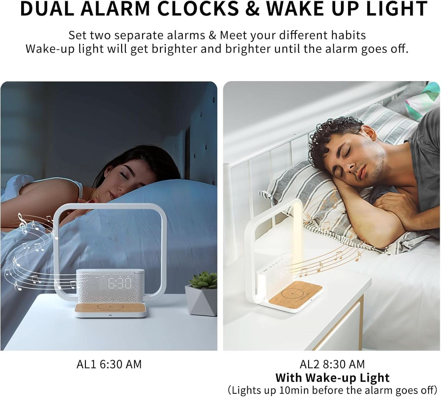 Sunrise Alarm Clock With Wireless Charging Station