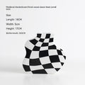 Ins Simple Chessboard Grid Ceramic Vase Living Room Bedroom Hydroponic Flower Vase Home Decoration Ornaments