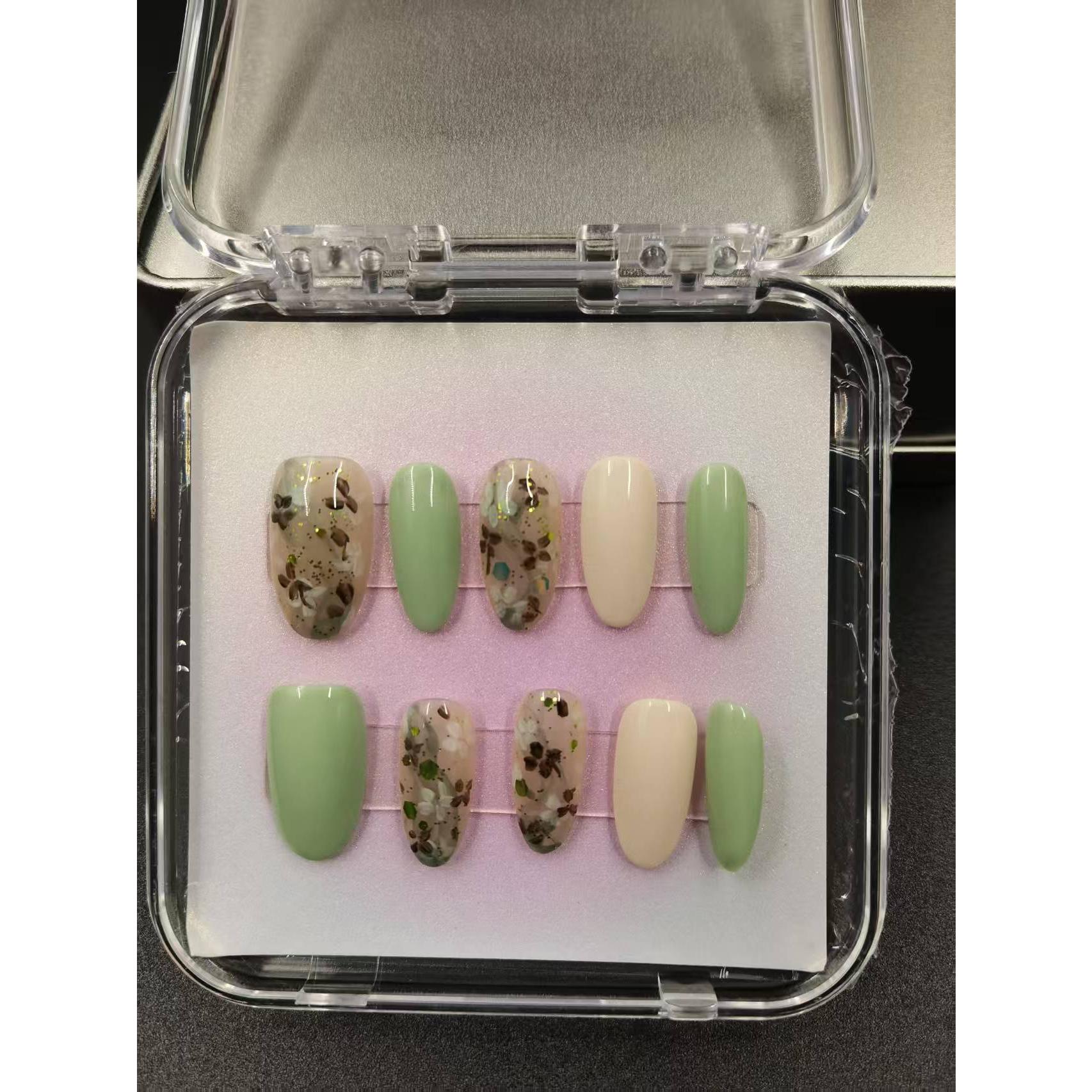1040- Handmade press on nails fake nails removable Handmade Drawing Nails