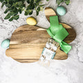Acacia Wood Bunny Cutting Board With 20 Bunny Toothpicks And Ribbon Gift