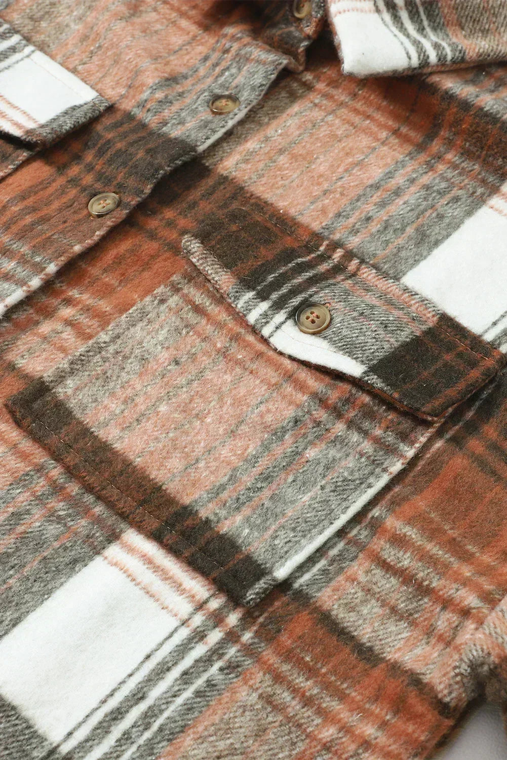 Pink & Grey Button Up Plaid Flannel Shacket – Femstylo