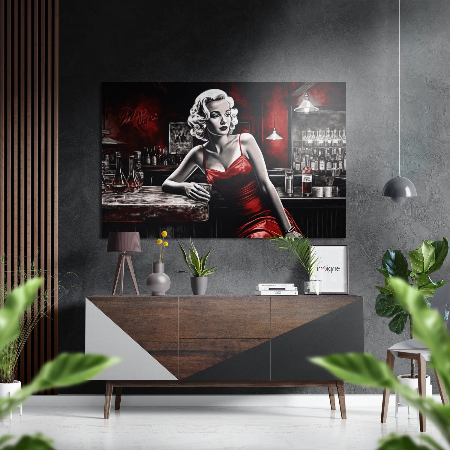 Woman in a Bar Brushed Aluminum Dibond Wall Art