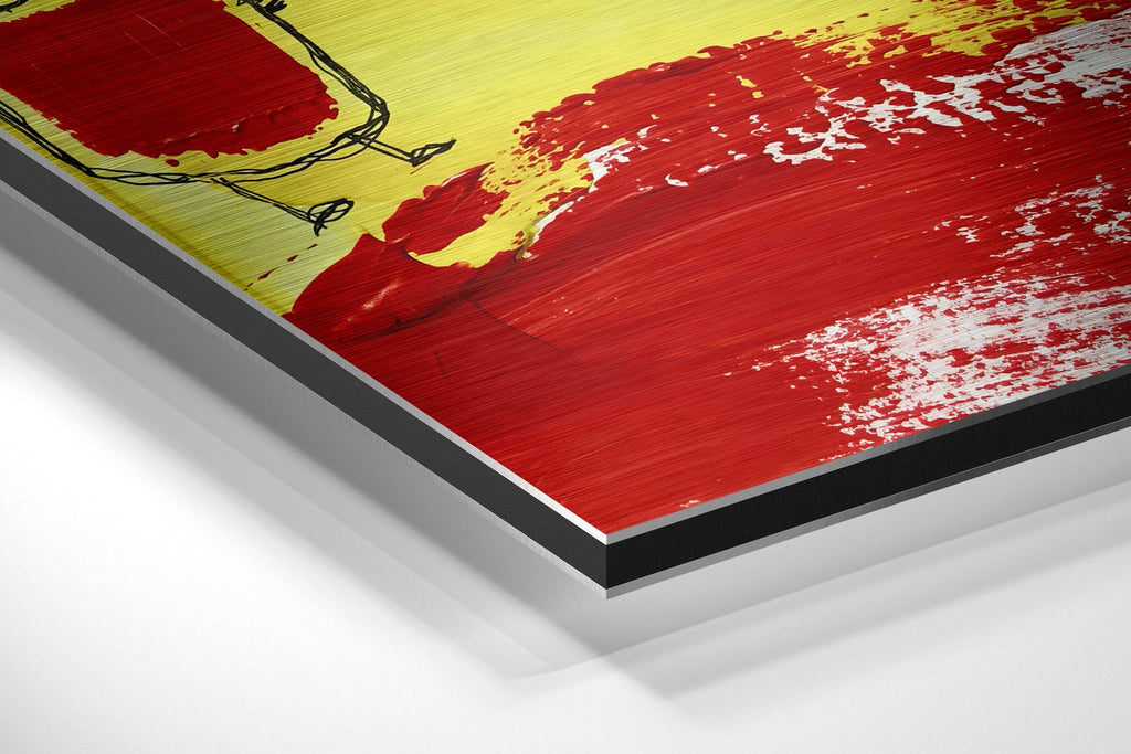 Kandinsky Style Brushed Aluminum Dibond Wall Art