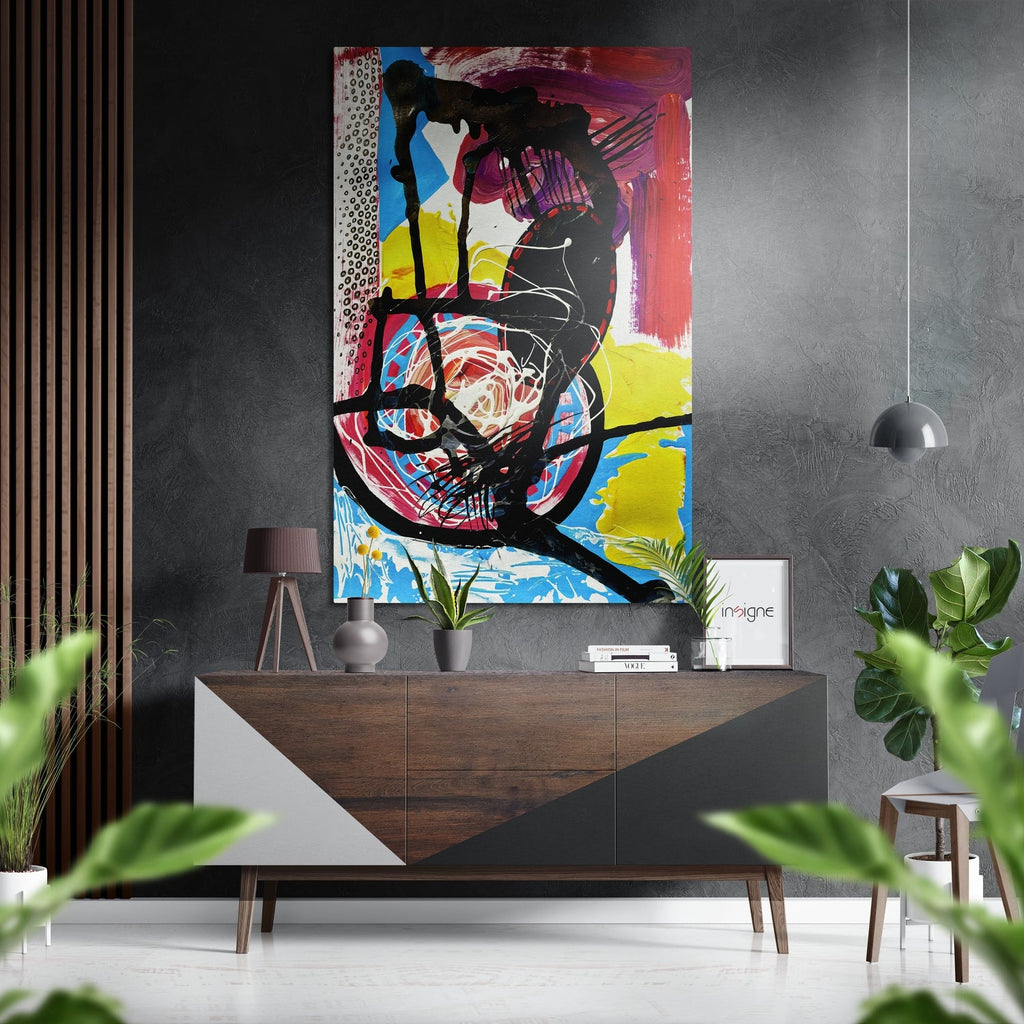 Kandinsky Style Brushed Aluminum Dibond Wall Art