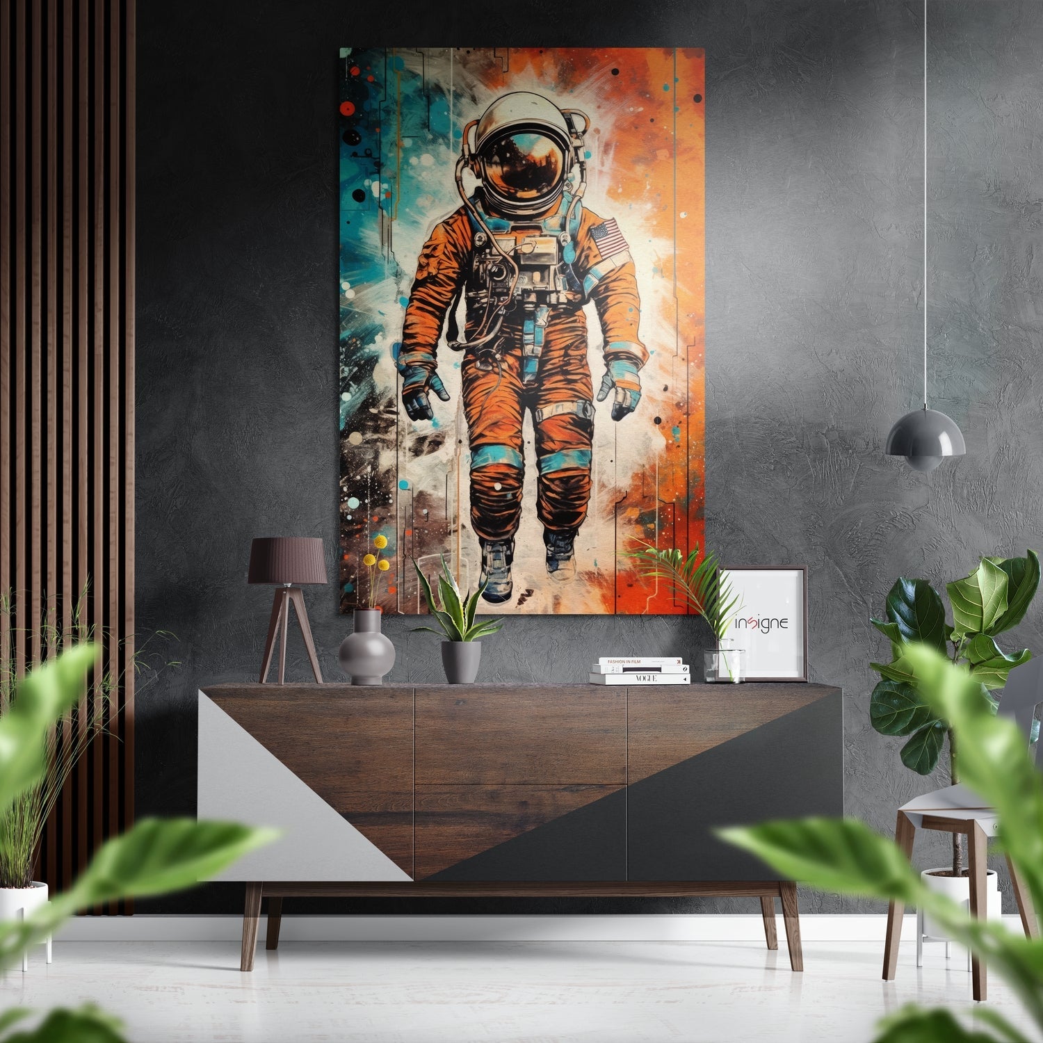 Astronaut Brushed Aluminum Dibond Wall Art