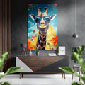 Happy Giraffe Brushed Aluminum Dibond Wall Art