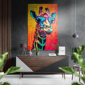 Happy Giraffe Brushed Aluminum Dibond Wall Art