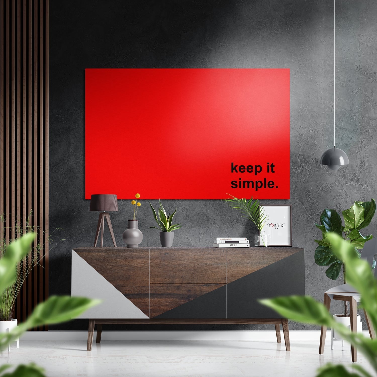 Keep It Simple Brushed Aluminum Dibond Wall Art