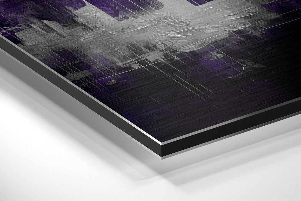 City Silhouette Brushed Aluminum Dibond Wall Art