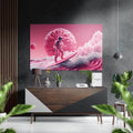 Surf in Pink Planet Brushed Aluminum Dibond Wall Art