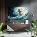 Astronaut Surfer Brushed Aluminum Dibond Wall Art