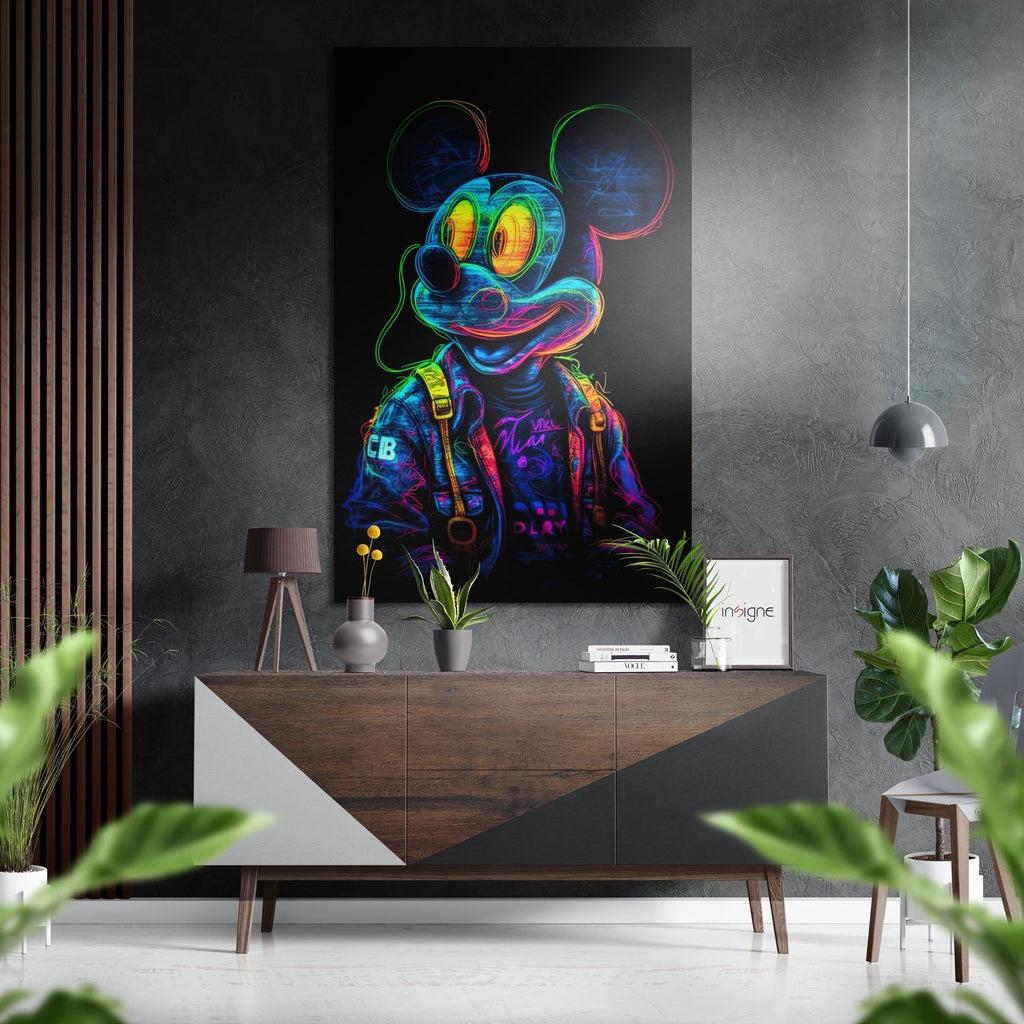 Mickey Mouse Brushed Aluminum Dibond Wall Art