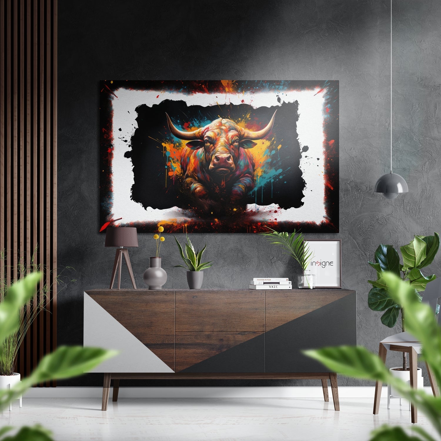 Bull Brushed Aluminum Dibond Wall Art