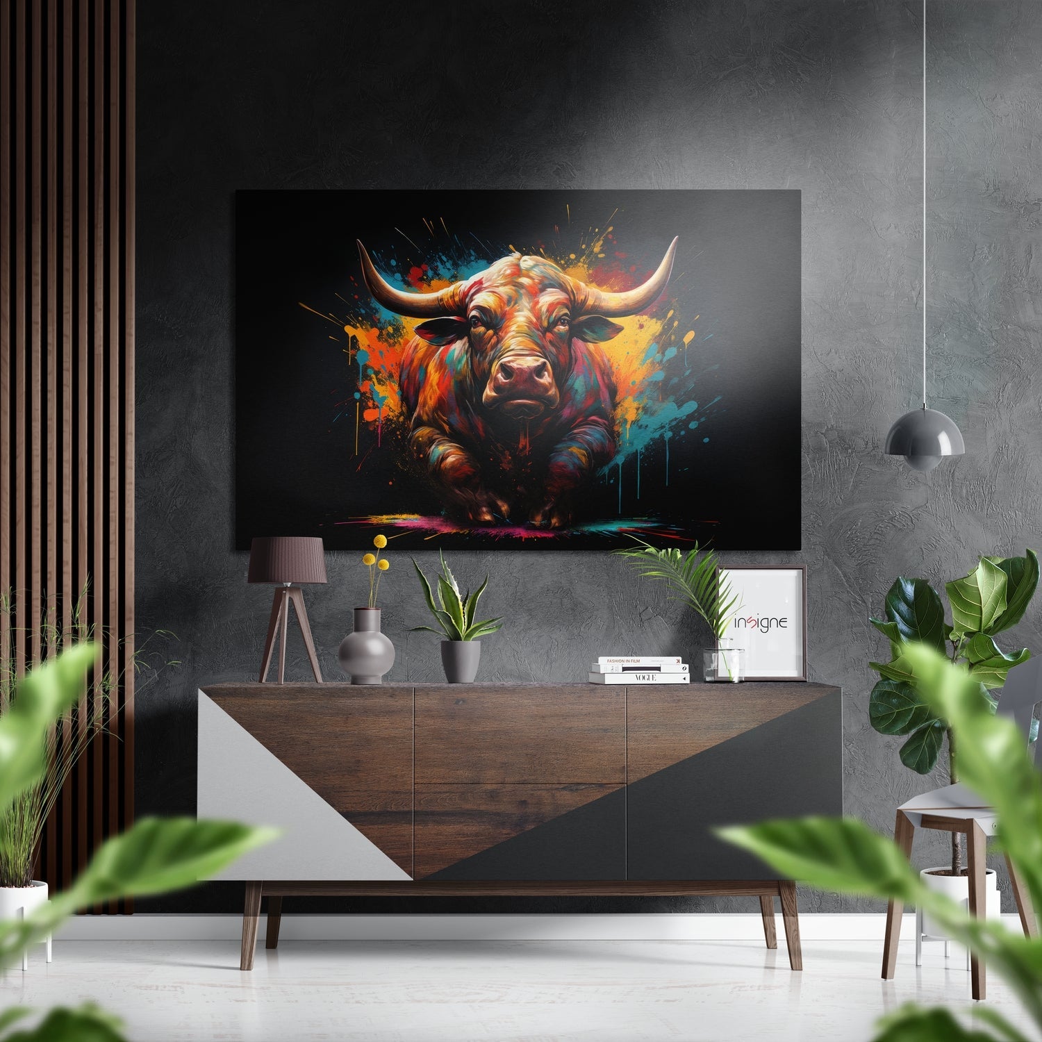 Bull Brushed Aluminum Dibond Wall Art