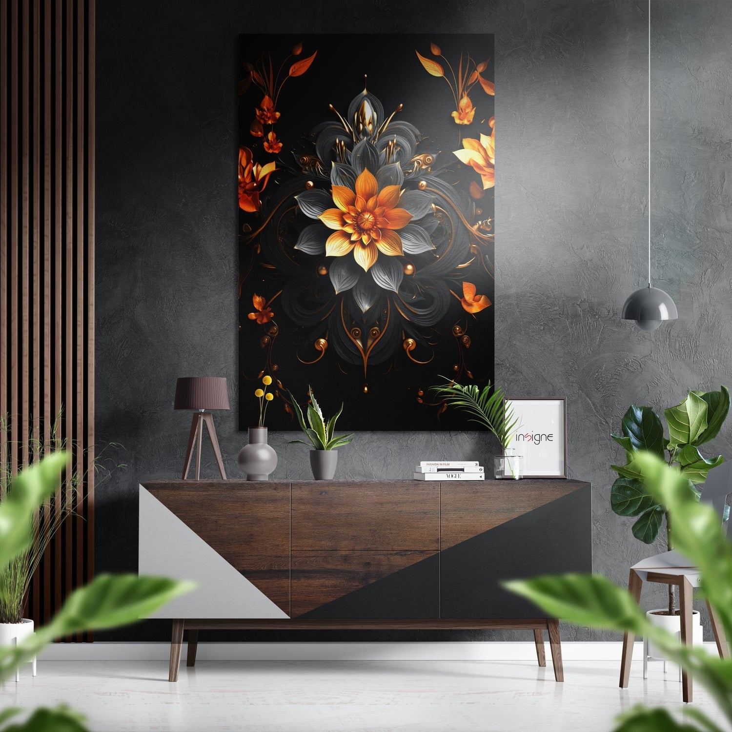 Lotus Brushed Aluminum Dibond Wall Art