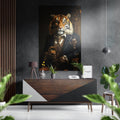Tiger as a Gentleman Brushed Aluminum Dibond Wall Art